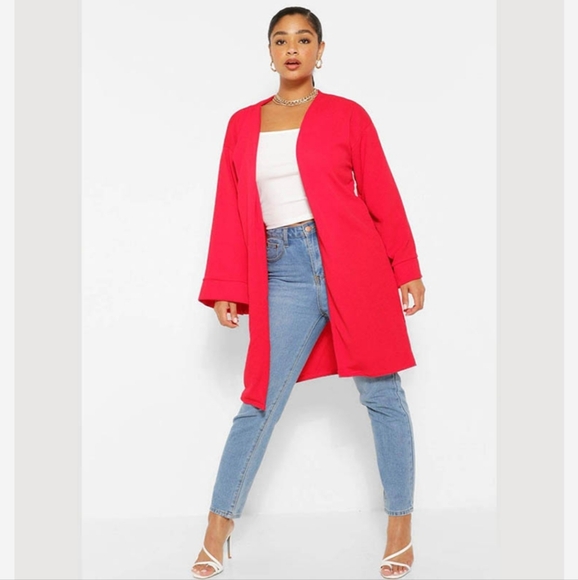 Boohoo Jackets & Blazers - Red Kimono Cardigan ♥️